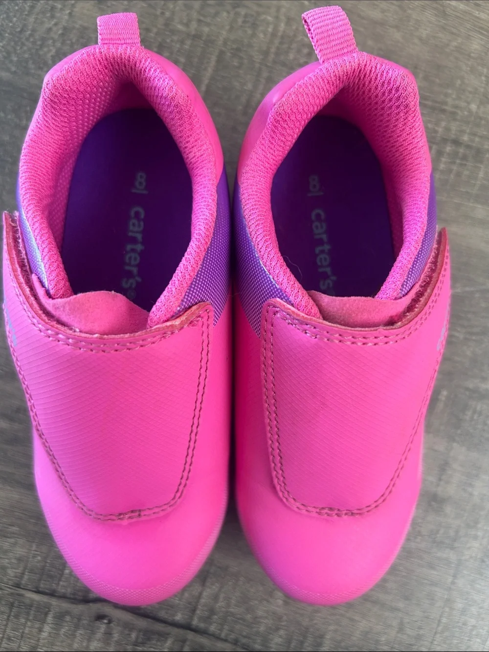 Carter's Hot Pink and Purple Kids Soccer Cleats with Velcro Strap